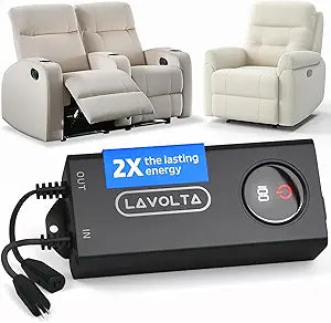 Lavolta Battery Pack for Reclining Furniture - 5200 mAh Rechargeable Recliner Battery Pack - Universal 2-Pin Power Supply for Electric Recliners, Recliner Chair, Couch, Sofa