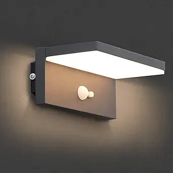 Lustrlach Solar Motion Sensor Wall Lights Outdoor Waterproof LED Solar Wall Sconce Black Dusk to Dawn Modern Porch Wall Mount Lamp for Garage House Patio