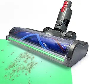 Vacuum Head Hardwood Floor Attachment for Dyson V7 V8 V10 V11 V15 G5 V8 slim Vacuum Cleaner, Replacement Cleaner Head Full-Area LED Green Light, Quick-Release Design Hard Floors Short Pile Carpets
