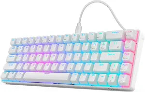 RK ROYAL KLUDGE RK68 Mechanical Gaming Keyboard, 65% Compact Size, White