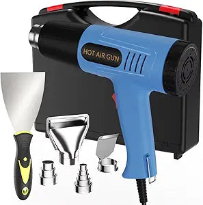 Heat Gun, 572 & 1112F Temp Ranges, 2-Speed Adjustable, 110V with 4 Nozzles, Overload Protection, 4.9FT Cord, for Crafts and Shrink Wrap (Toolbox Set)