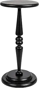 Creative Co-Op Bishop Pedestal Cocktail Side Table, Black
