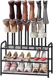 viewcare Tall Boot Rack, Boot Rack Organizer, Tall Boots with Shoe Rack for Closet, Shoe Shelf Storage Organizer for Entryway Space