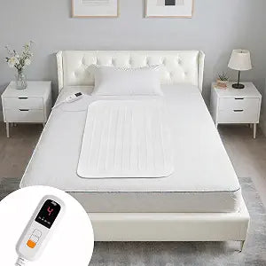 Sealy Heated Mattress Pad Mini Twin Size31x 55Electric Mattress Pad Bed Warmer with 9 Heat Settings & 10 Hours Auto Off, Machine Washable, White