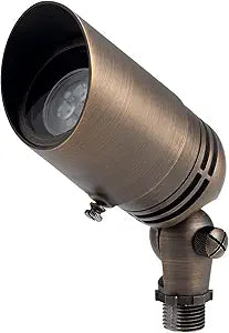 Kichler 12V MR-16 Adjustable Cowl Brass Accent Light in Centennial Brass, Directional Landscape Light Fixture, 15485CBR, (2.5" W x 2.5" H x 6" L)