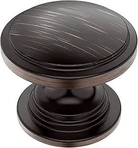 Alzassbg 15 Pack Oil Rubbed Bronze Cabinet Knobs, 1.1 Inch(30mm) Diameter Round Kitchen Cabinet Knobs for Cabinets and Drawers AL6014ORB