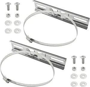 2Pcs Pole Mounting Kits (7.8"x1.9" Bracket 200x48mm), 304 Stainless Steel Brackets with Cable Clamps for Circuit Breaker Box Outdoor Waterproof Junction Box Electrical Boxes