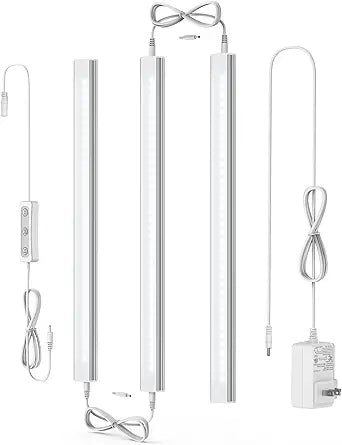 ASOKO Under Cabinet Lighting, 5000K Daylight, for Kitchen, Closet, 3-Pack