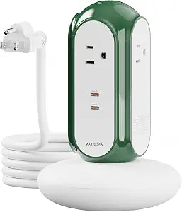 6-in-1 30W USB-C Fast Charging Power Strip Tower, 4 AC & 2 USB-C Ports