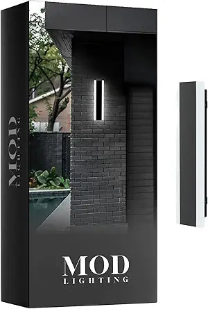 MOD LIGHTING Haylen Wired LED Outdoor Wall Light (1-Pack), 12" Smart Water Resistant Outdoor LED Sconce, Remote Dimming Modern Wall Sconce for Patio, Garage, Black