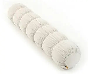 Pat. Pend. Long Bolster Pillow for Bed, Small Body Pillow for Adults, Soft Velvet Washable Cover, Cylinder Pillow for Side Sleepers and Leg Support(Misty White, 39"x 7.87")