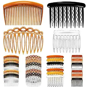 32 Pcs French Hair Side Combs for Women, Plastic, 4 Style
