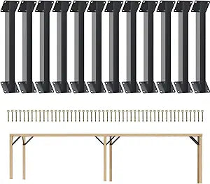 12 Pcs 45 Angle Support Brackets 45-Degree Angle Corner Braces Inside Joint for Wood Post and Beam Desk Edge Pergola Gazebo DIY Kit