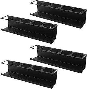 QWORK Heavy-Duty Aerosol Spray Can Holder Rack Organizer, Steel, Powder-Coated, Holds 20 Cans, 4 Pcs, Multipurpose Wall, Toolbox, Cart Mount, No Assembly Required