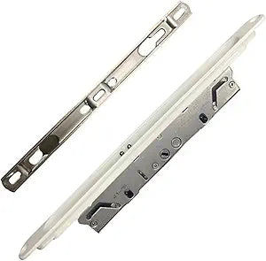 Multipoint Mortise Lock with Keeper and Screws (White)  Sliding Patio Glass Door Mortise Lock Replacement for Door Repair, Fix, and Security Hardware, Compatible with Most Sliding Door Handles