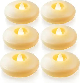 Homemory 6Pack 3" Ivory Flameless Floating LED Candles, Waterproof Tealight