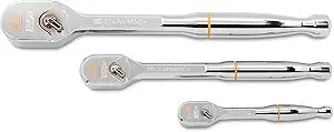 GEARWRENCH 3 Piece 1/4", 3/8" and 1/2" Drive 120XP Full Polish Teardrop Ratchet Set | 81206XP