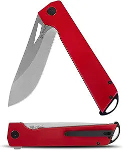 Folding Pocket Knife with Clip for Women and Men, 3.94 inch Sharp Blade, Camping/Hiking/EDC Utility Tool, Aluminum Handle, Gift for Outdoor Security Enthusiasts (Red Pocket Knife)