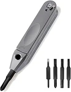 SHD Titanium Small EDC Pocket Screwdriver,Portable 8 in 1 Mini Precision Screwdriver Set, Magnetic Repair Multitool for Daily Use