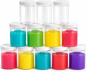 Healthy Packers 6 oz Plastic Jars with White Lids, 12pk Slime Containers