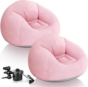 2 Pcs Inflatable Bean Bag Chairs with Electric Air Pump Inflatable Couch