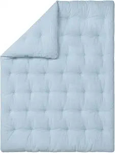 zzlamb Muslin Toddler Down Alternative Comforter,100% Cotton Shell Soft Lightweight All Season Baby Quilt,Hypoallergenic Fiber Filled Kid Blanket Duvet Insert for Crib,Machine Washable,41x50in Blue