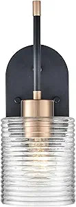 ML Lighting Renitta 1-Light Wall Sconce Matte Black Modern Gold
