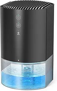 Small Dehumidifiers for Bathroom, Bedroom, Dorm Room, Home, RV, Closet, Wardrobe, Office, Portable Dehumidifier with Auto Shut Off, Auto Defrost, Colorful Light, Ultra Quiet, Energy Saving, 35 OZ
