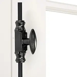 6' Iron Window Cremone Bolt - Double Window Locking, Bolt for French Windows, Victorian Old World Charm (Black - Powder Coat)