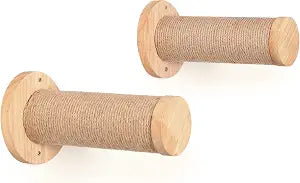 FUKUMARU Cat Wall Furniture, 11.8 Inch Cats Steps for Drywall, Kitten Stairs for Wall Mounted with Jute Scratching Kittens Shelf, 2 of Pack