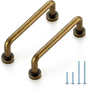 JOY DECOR Cabinet Pulls  3 Inch Hole Center, Antique Brass, 15 Pack, Zinc Alloy Cabinet Handles for Drawers & Cupboard  Vintage Style Hardware for Kitchen, Bathroom, Dresser, Furniture Makeover