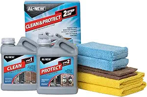 AL-NEW 2 Step Clean & Protect Kit | Clean, Restore, & Protect Your Outdoor Patio Furniture, Garage Doors, Exterior Lights, Window Frames, and More (16 Ounce Kit)