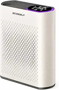 ECOSELF Air Purifiers for Home Large Room up to 2,400 Ft┬▓, Air Purifiers for Bedroom 360┬░ Air Intake with Smart Auto Mode, HEPA Air Purifier Purple