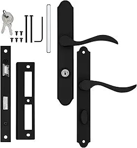 Ideal Security MCMB Curved Mortise Lock Set, Exclusive Replacement for AluminArt Storm Doors and Screen Doors, Adjustable 3/4" Backset, Matte Black