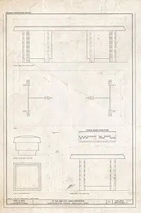 Historic Pictoric : Blueprint Dining Room Furniture - E. Fay & Gus Jones House, 1330 North Hillcrest Avenue, Fayetteville, Washington County, AR 16in x 24in