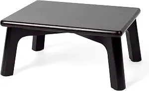 Sunlit One Step Stool, Heavy Duty Bathtub Stool up to 550 lbs, Non-Slip Wood Foot Stool, Wooden Step Stool for Adults, Dark Walnut Bed Step Stools for High Bed, Kitchen Bathroom Bedroom