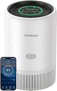 Air Purifiers for Home up to 1200 Ft┬▓, App/Alexa Control,PM 2.5 Monitor, 3 Timer, 4 Speed, Sleep mode,H13 HEPA Air Purifier for Bedroom/office/Living Room for Pet Hair/Dust/Allergie/Pollen/Odor-PJ08