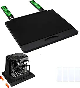 MinBoo Bamboo Appliance Slider,Sliding Tray for Coffee Maker, Kitchen Countertop Appliance Rolling Tray,Slides Easily from Under The Cabinet,Wide -Black- Large (16" Wx13 D)