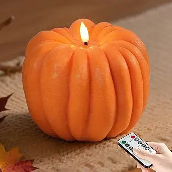 Fall Decor, Flameless Pumpkin Candles with Timer, LED Light Up Pumpkins for Mantel Table | Halloween Flameless Candle Thanksgiving Fall Decoration for Home, Autumn Farmhouse Rustic Harvest Decor
