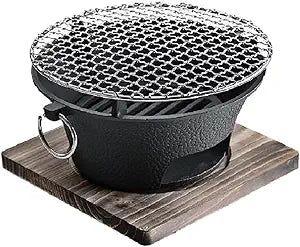 BBQ Charcoal Grill, cast iron charcoal grill,Hibachi Grill,Mini Charcoal Grill Camping Stove Portable Barbecue Stove, Stove for Indoor Outdoor Picnic BBQ Party,Home Picnic, Camping (10.2)