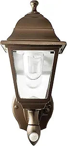 Maxsa 46219 Premium Battery-Powered Motion-Activated Decorative Outdoor Cool White LED Wall Sconce Lighting Fixture, Metal Housing, Dark Copper