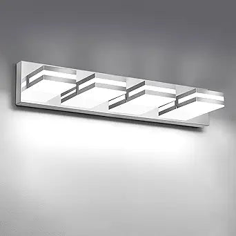 IZORRO LED Modern Bathroom Lights Fixtures(4-Light,Dimmable,360Rotate),Chrome Acrylic Wall Lighting,Vanity Lights for Bathroom Over Mirror - 6000k 24In No Assembly Required