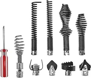 10Pcs Drain Snake Attachment Kit for Heavy-Duty Cables, for RIDGID K-400 C-4 C-6 C-7 C-8 and C-9 Drain Cleaning Machine, for 5/8" 16mm Drain Snake Cable Heads Tips