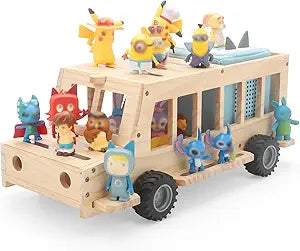 Taladad Upgrade Shelf for Toniebox 2 and Toniebox 1 Tonie Figures Characters Storage,Magnetic for Creative Tonie Box, Wooden Magnetic Shelf for Kids
