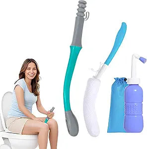 Toilet Aids Set for Wiping - Long Handle Butt Wiper for People Overweight, Elderly and Disabled, Bottom Buddy Wiping Aid for Bathroom ( 4PCS Personal Hygiene Kit )