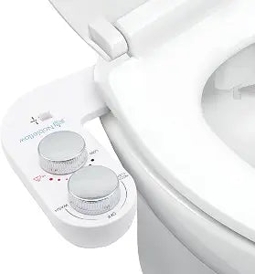 Warm Water Bidet Attachment for Toilet  Non-Electric Hot & Cold Bidet Add-On with Self-Cleaning Nozzle, Adjustable Angle, and Feminine Wash  Ultra-Slim Design