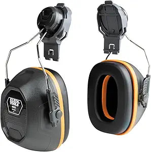 Klein Tools 60532 Ear Muffs with Cap and Safety Helmet Hard Hat Attachment, 26dB NRR for Construction, Manufacturing, Maintenance
