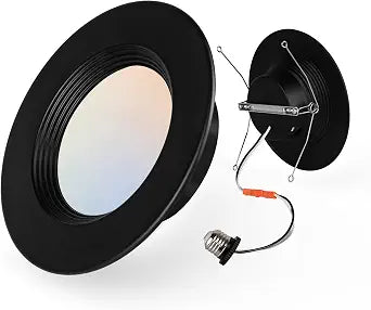 POWERASIA 1 Pack 5/6 Inch 5CCT Retrofit LED Metal Recessed Can Lights