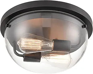 Millennium 9712-MB Transitional Two Light Flushmount from Ashford Collection Finish, Matte Black