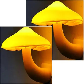 AUSAYE 2Pack Mushroom Night Light Plug in Lamp,Led Lights for Adults Kids Baby Children NightLight Wall Decor Lamp Bedroom Bathroom,Toilet,Stairs,Kitchen,Hallway